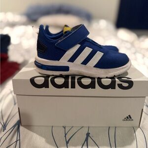 Adidas Kids Racer TR23 Blue with Yellow Accents